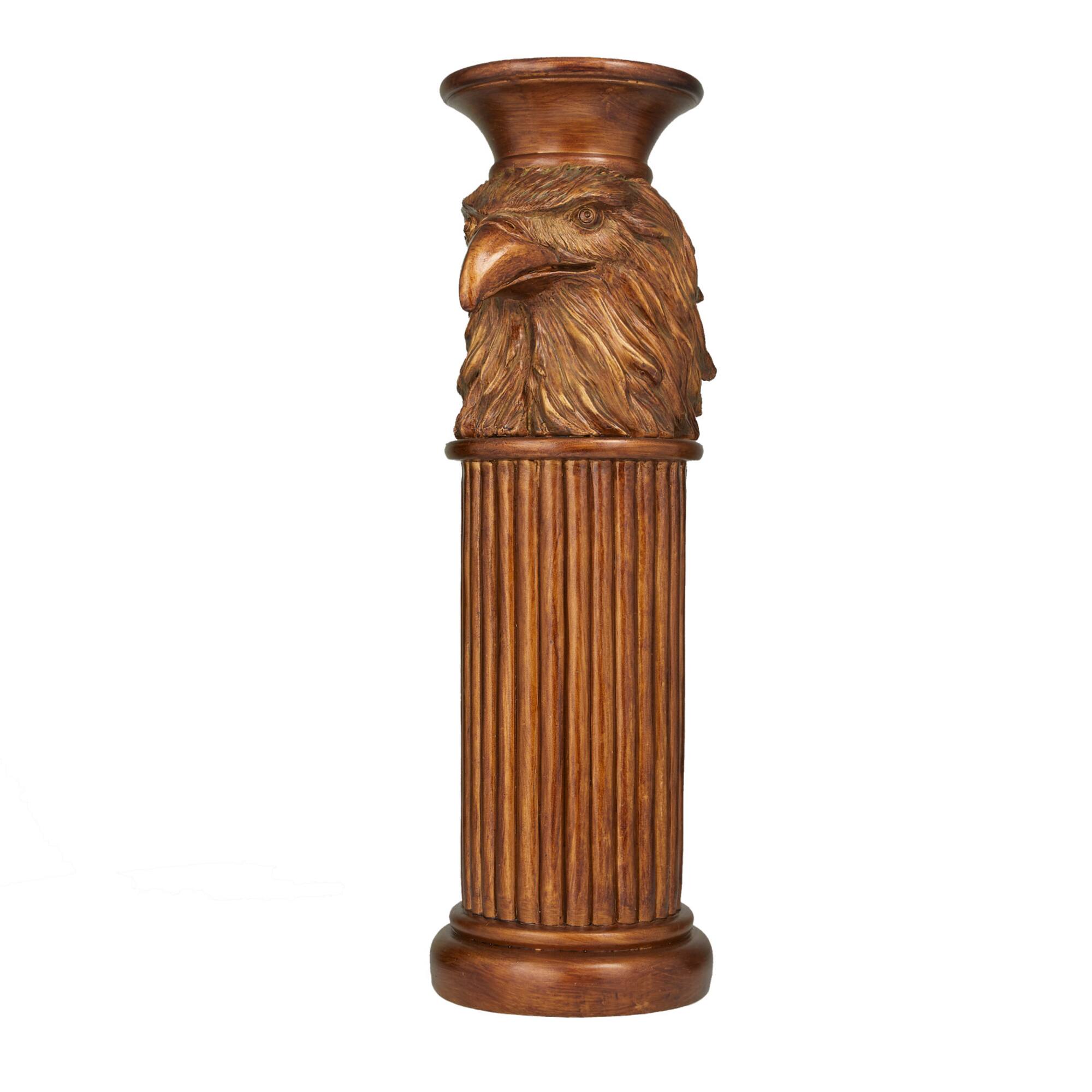 Bronze Polystone Traditional Pedestal Table, 24" x 7" x 9"